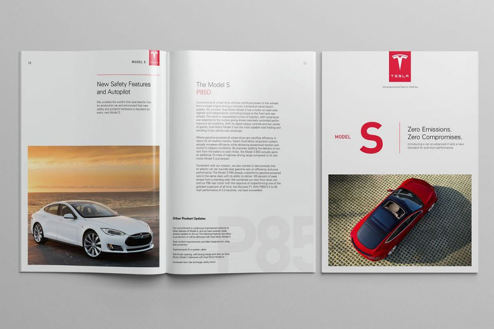 特斯拉汽車模型概念信息畫冊設計欣賞