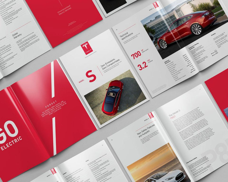 特斯拉汽車模型概念信息畫冊設計欣賞